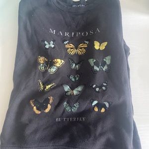 Mariposa/ Butterfly soft, stretchy, crew neck